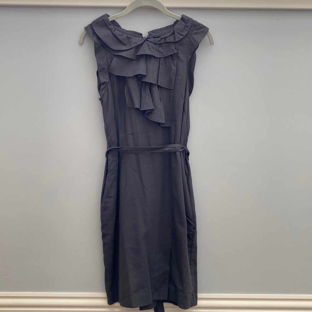 GAP belted ruffle cotton dress